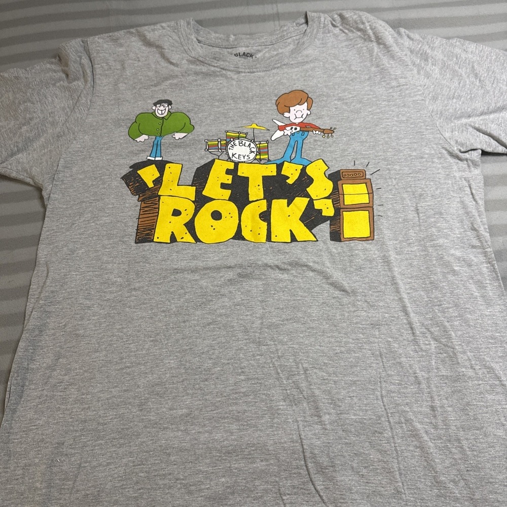 The Black Keys Mens Shirt Size Medium Gray Lets Rock School House Rock Band Tee